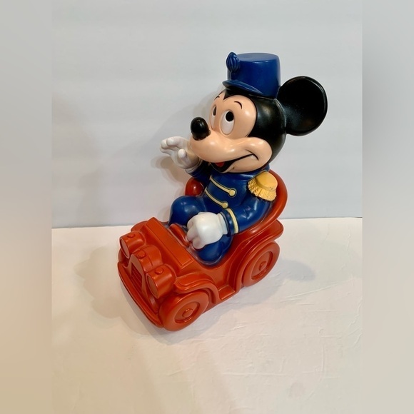 Vintage 1977 Plastic Disney Mickey Mouse Bank Band Leader  Piggybank W/plug - Picture 1 of 9